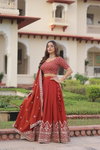 KA 5055 Vichitra Silk Embroidered Work Lehenga With Blouse Dupatta Wholesale In India